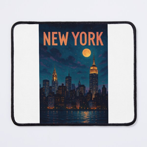 Item preview, New York City Skyline at Night with Empire State and Chrysler Buildings designed and sold by Places On Earth.