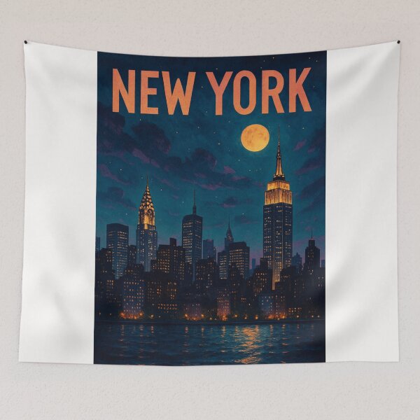 Item preview, New York City Skyline at Night with Empire State and Chrysler Buildings designed and sold by Places On Earth.