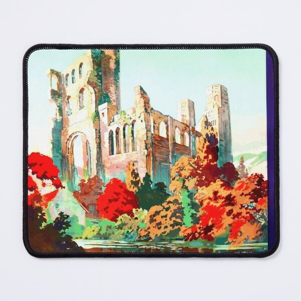Item preview, Vintage Travel Poster | Abbaye de Jumièges Art | Bold Colors | French Railway | Historic Abbey | Mid 20th Century Design designed and sold by artofuniverse.