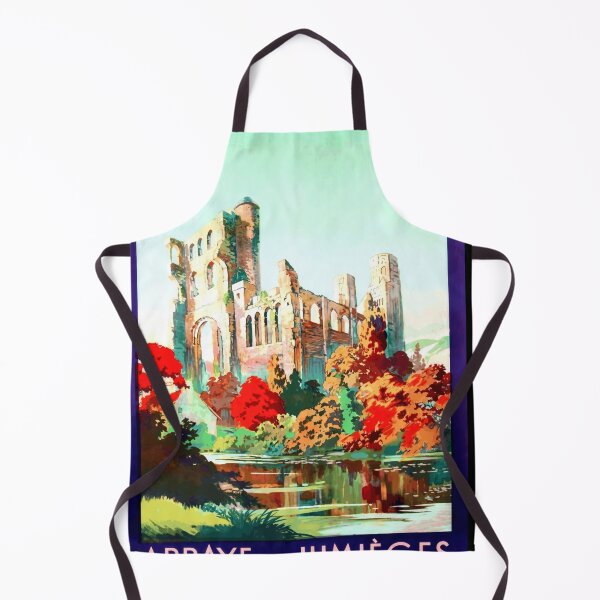 Item preview, Vintage Travel Poster | Abbaye de Jumièges Art | Bold Colors | French Railway | Historic Abbey | Mid 20th Century Design designed and sold by artofuniverse.