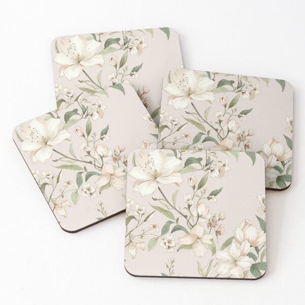 Item preview, Beige Floral Pattern designed and sold by CoolPixels.