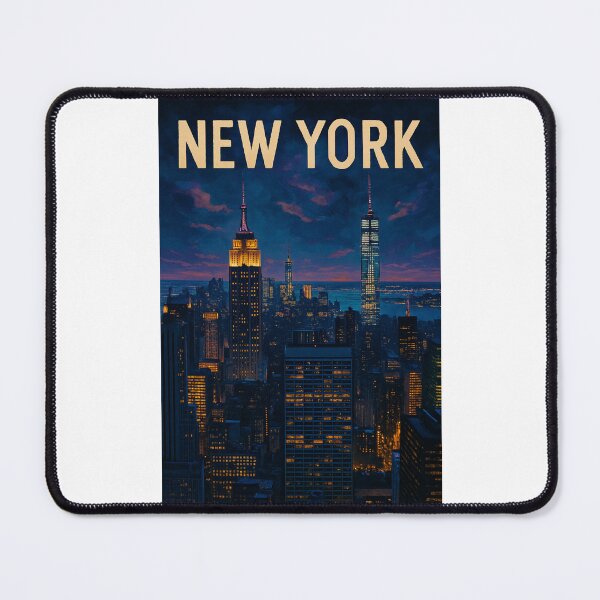 Item preview, Empire State and One World Trade Center – New York City Skyline at Night designed and sold by Places On Earth.
