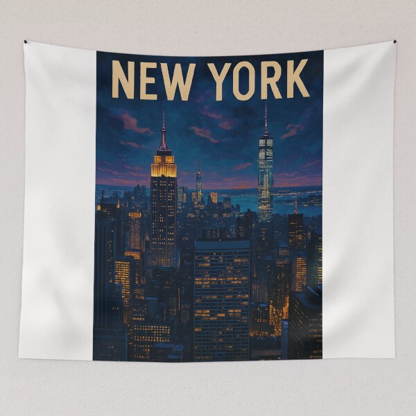 Item preview, Empire State and One World Trade Center – New York City Skyline at Night designed and sold by Places On Earth.