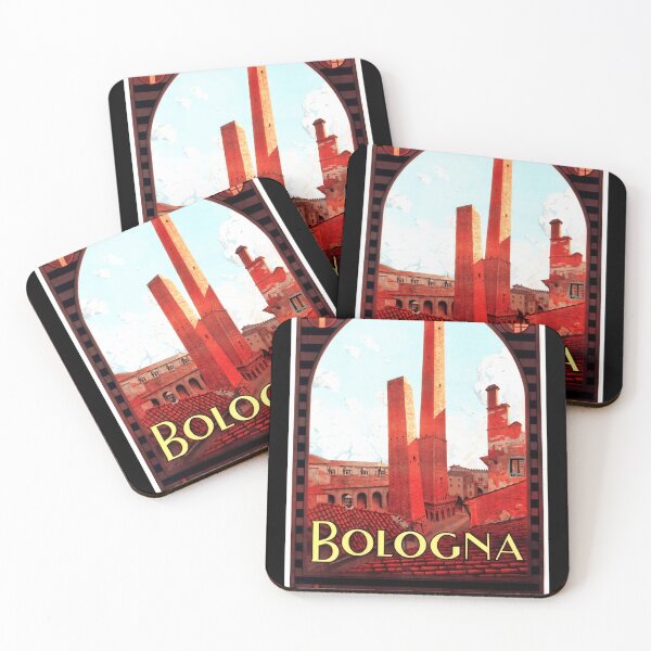 Item preview, Vintage Bologna Italy Travel Poster | Art Deco Style | Two Towers Asinelli & Garisenda | Historical Architecture Print designed and sold by artofuniverse.