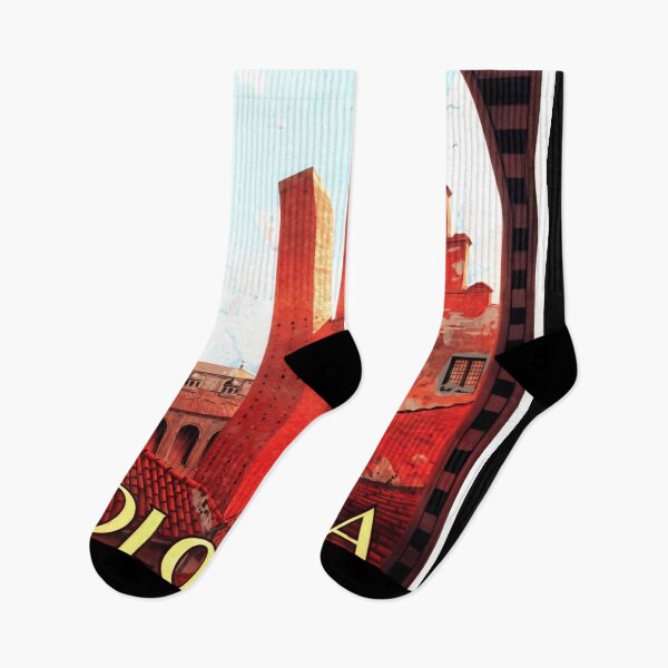 Item preview, Vintage Bologna Italy Travel Poster | Art Deco Style | Two Towers Asinelli & Garisenda | Historical Architecture Print designed and sold by artofuniverse.
