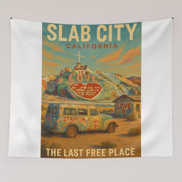 Item preview, Slab City California – Salvation Mountain and Colorful Van Scene designed and sold by Places On Earth.