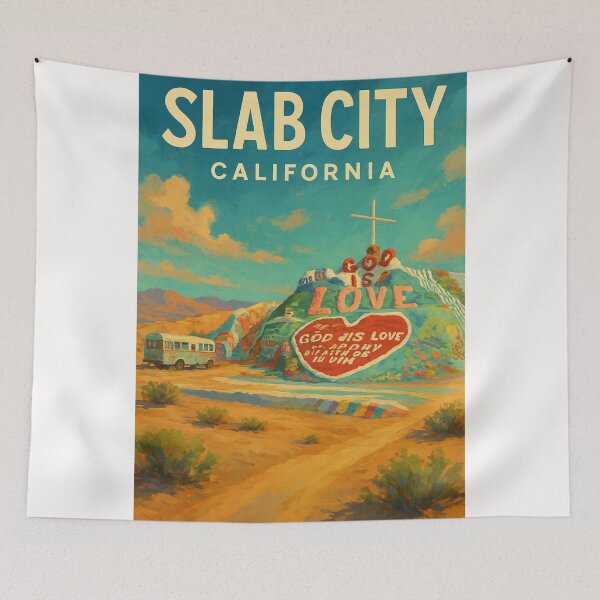 Item preview, Salvation Mountain and Bus in Slab City, California designed and sold by Places On Earth.