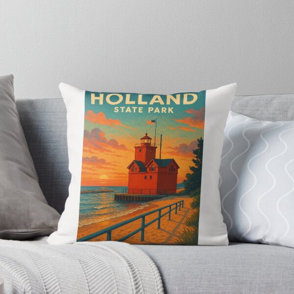 Item preview, Big Red Lighthouse at Sunset – Holland State Park, Michigan designed and sold by Places On Earth.