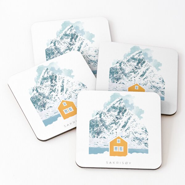 Item preview, Sakrisøy. Yellow Cabin. Lofoten Islands (Minimalist) designed and sold by Rapaz Designs.