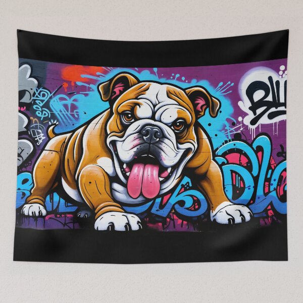 Artikelvorschau, Bulldog-Graffiti-Kunst entworfen und verkauft von Krystals-Art.