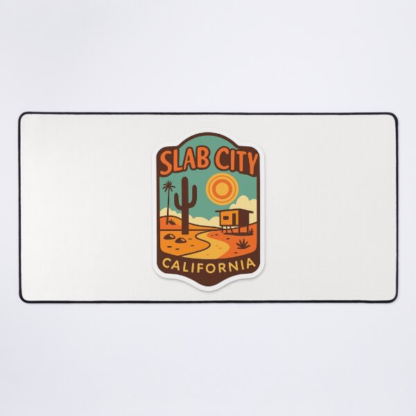 Item preview, Minimal Desert Sticker – Slab City, California Sunset Scene designed and sold by Places On Earth.