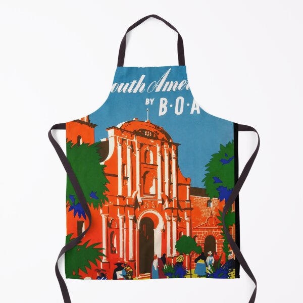 Item preview, Vintage Travel Poster | South America by BOAC | Spanish Colonial Church | Mid-Century Art | Exotic Adventure & Culture designed and sold by artofuniverse.