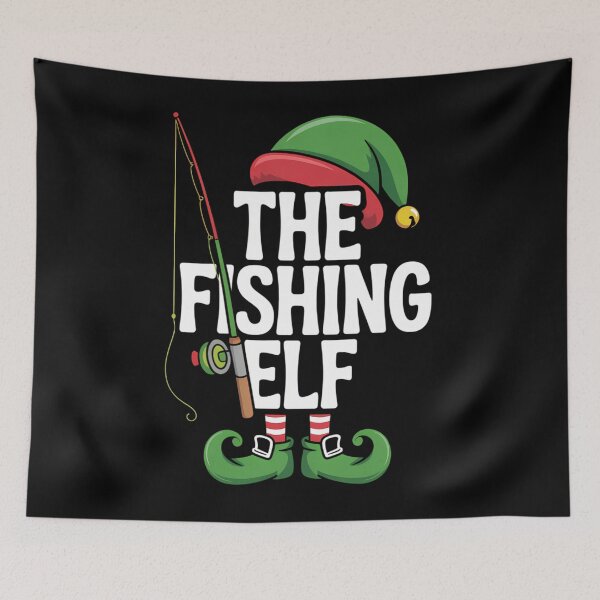 Item preview, Christmas Fishing Elf Xmas Family designed and sold by tearbytea.