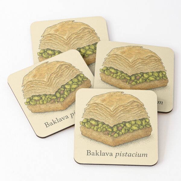 Item preview, Baklava illustration, Baklava Pistacium – Botanical Dessert Illustration designed and sold by Pacika.