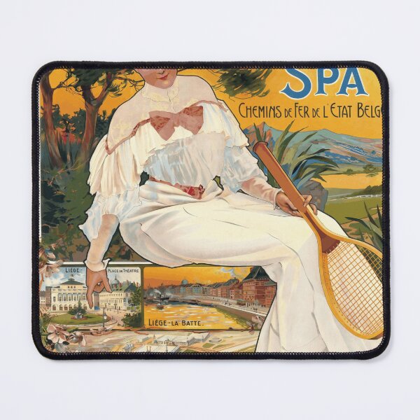 Item preview, Vintage Art Nouveau Poster | Exposition Universelle 1905 | Liège Belgium | Elegant Woman & Tennis | Travel Leisure Decor designed and sold by artofuniverse.