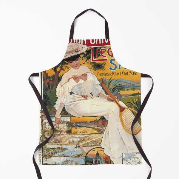 Item preview, Vintage Art Nouveau Poster | Exposition Universelle 1905 | Liège Belgium | Elegant Woman & Tennis | Travel  Leisure Decor designed and sold by artofuniverse.