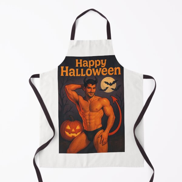 Item preview,  Devilish Gay Halloween Hunk with Pumpkin and Full Moon designed and sold by Places On Earth.