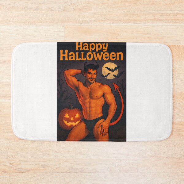Item preview,  Devilish Gay Halloween Hunk with Pumpkin and Full Moon designed and sold by Places On Earth.