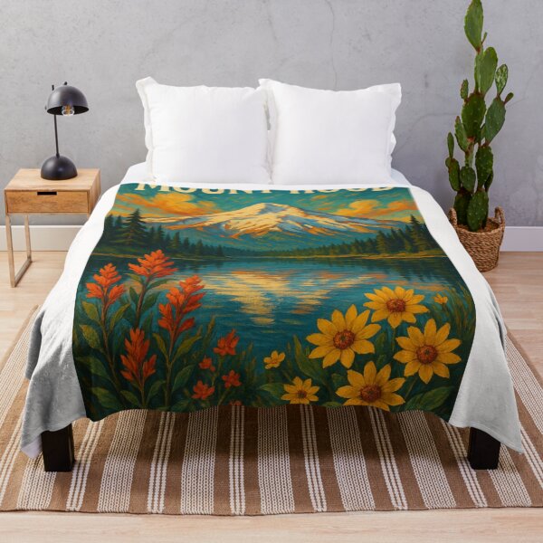Item preview,  Mount Hood Reflected in Trillium Lake with Summer Wildflowers designed and sold by Places On Earth.
