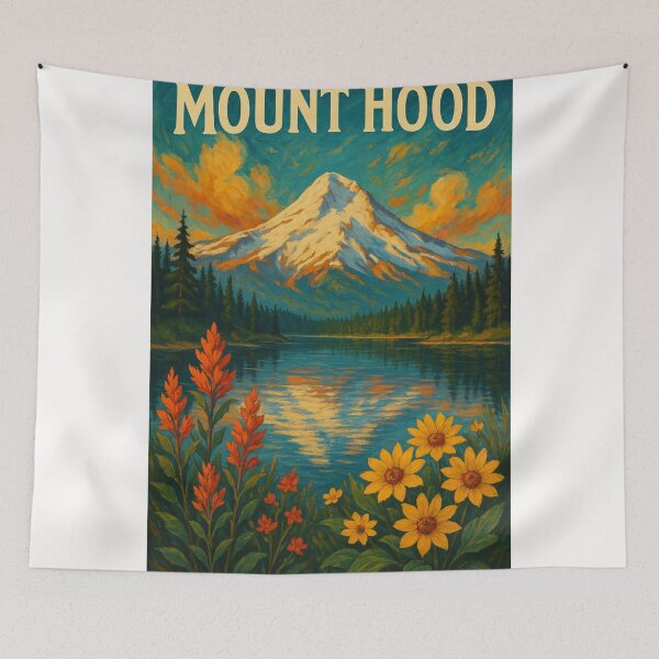 Item preview,  Mount Hood Reflected in Trillium Lake with Summer Wildflowers designed and sold by Places On Earth.