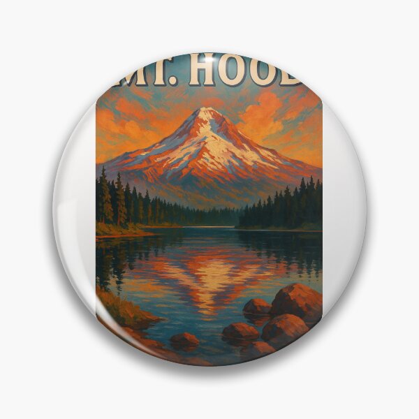 Item preview,  Fiery Sunset Over Mount Hood Reflected in Lake – Oregon designed and sold by Places On Earth.