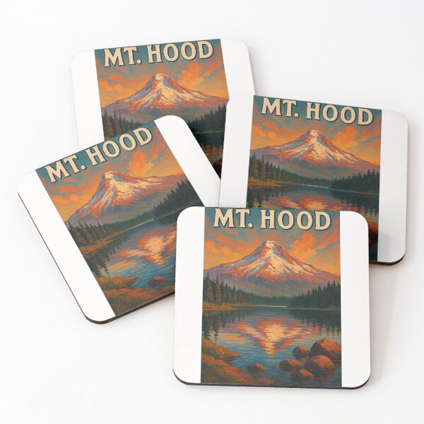 Item preview,  Fiery Sunset Over Mount Hood Reflected in Lake – Oregon designed and sold by Places On Earth.
