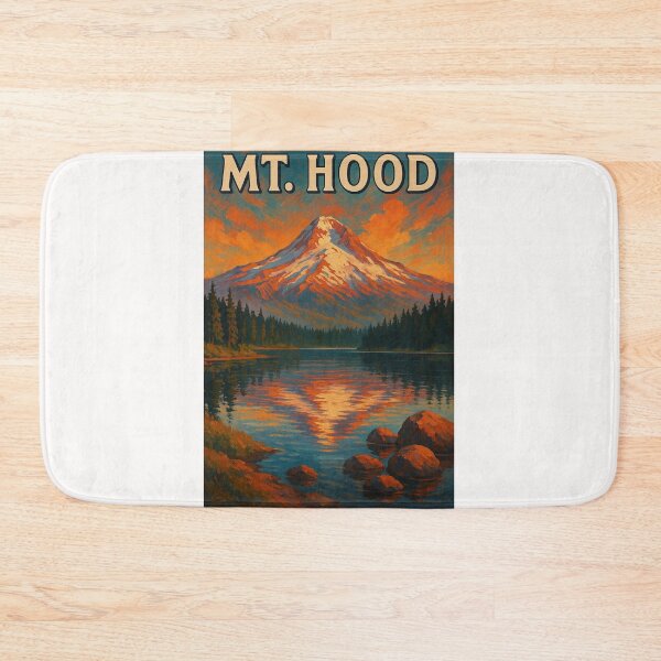 Item preview,  Fiery Sunset Over Mount Hood Reflected in Lake – Oregon designed and sold by Places On Earth.