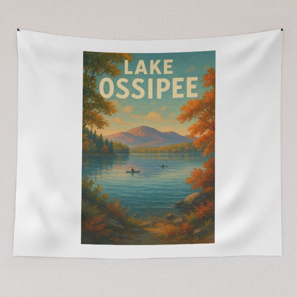 Item preview,  Autumn Canoeing on Lake Ossipee with Mountain Backdrop designed and sold by Aryabek.