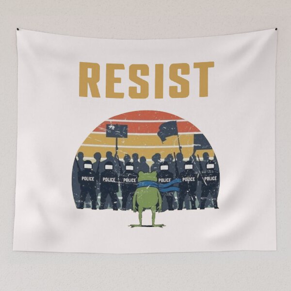 Item preview, Resist Police portland Frog Protest designed and sold by peggycantu.