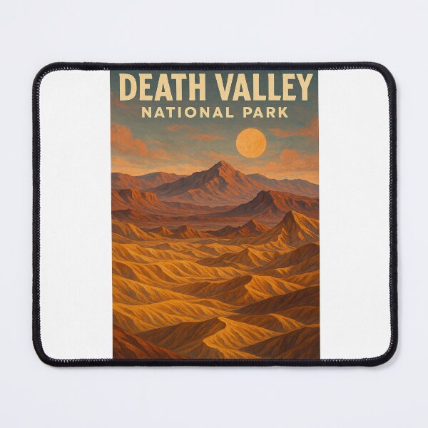 Item preview, Death Valley Landscape with Full Moon Over Desert Peaks designed and sold by Aryabek.