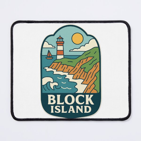 Item preview,  Block Island Coastal View with Lighthouse and Sailboat designed and sold by Aryabek.