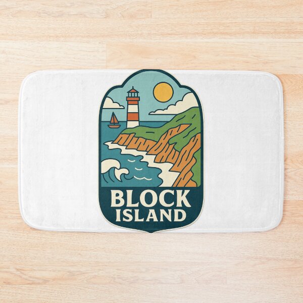 Item preview,  Block Island Coastal View with Lighthouse and Sailboat designed and sold by Aryabek.