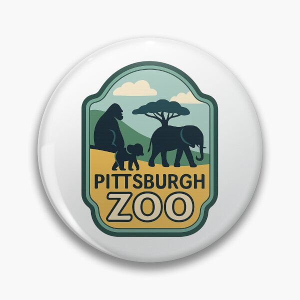 Item preview,  Pittsburgh Zoo Wildlife Badge with Elephant and Gorilla designed and sold by Aryabek.