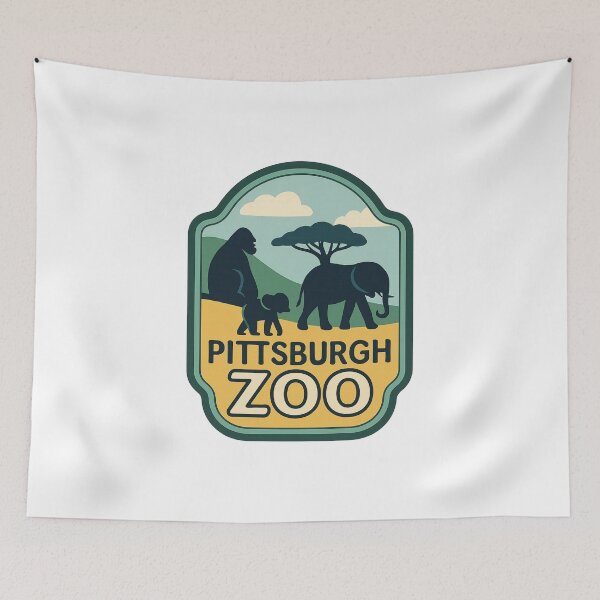 Item preview,  Pittsburgh Zoo Wildlife Badge with Elephant and Gorilla designed and sold by Aryabek.