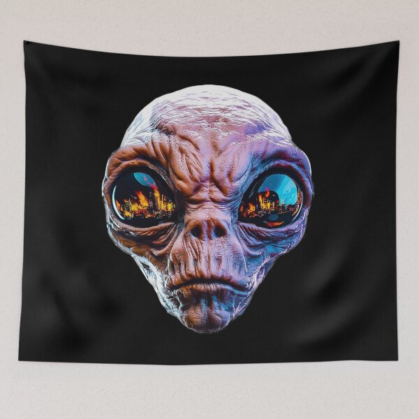 Item preview, Alien Invasion Realistic Sci Fi Horror Art designed and sold by Amanda's Factory.