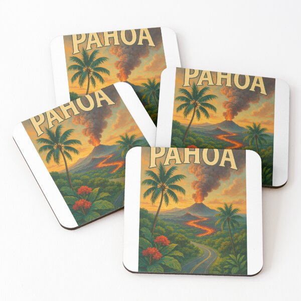 Item preview,  Pāhoa Lava Flow with Volcano Eruption at Sunset designed and sold by Aryabek.