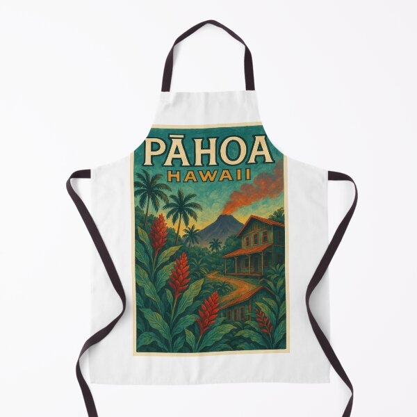 Item preview,  Pāhoa Hawaii Homestead with Volcano and Red Ginger Flowers designed and sold by Aryabek.