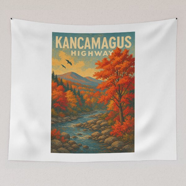 Item preview, Kancamagus Highway River View with Autumn Foliage designed and sold by Aryabek.