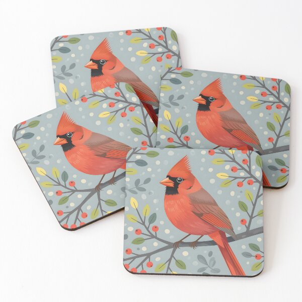 Item preview, A cute northern cardinal bird perched on a branch designed and sold by Ponted.