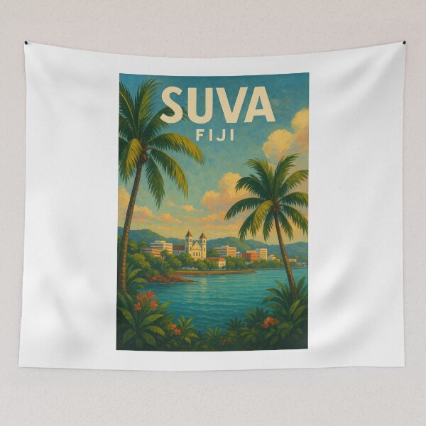 Item preview,  Suva Fiji Cathedral and Waterfront Skyline designed and sold by Aryabek.