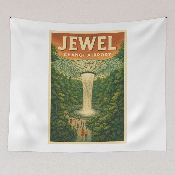 Item preview,  Jewel Changi Airport Walkway with Rain Vortex – Singapore Icon designed and sold by Aryabek.