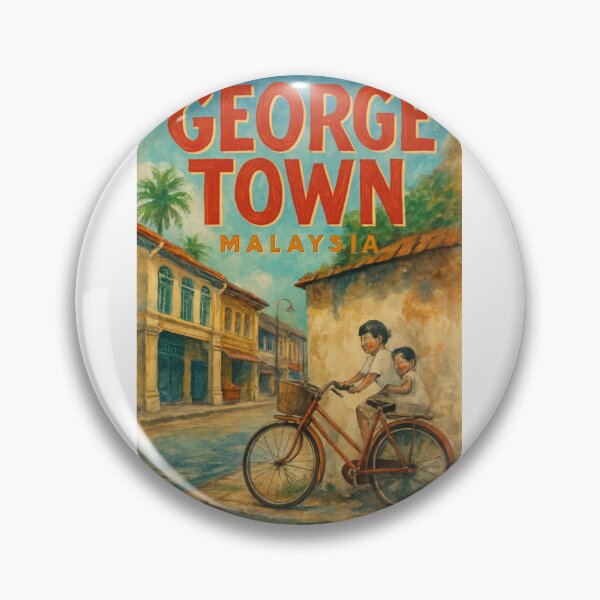 Item preview,  George Town Malaysia Street Scene with Bicycle Mural designed and sold by Aryabek.