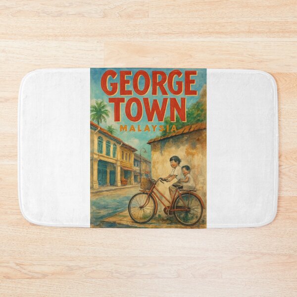 Item preview,  George Town Malaysia Street Scene with Bicycle Mural designed and sold by Aryabek.