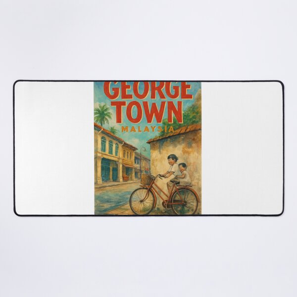Item preview, George Town Malaysia Street Scene with Bicycle Mural designed and sold by Aryabek.
