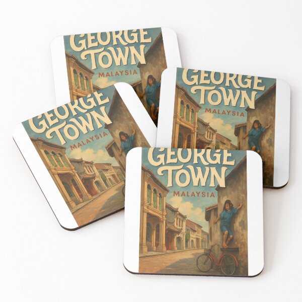 Item preview,  George Town Malaysia Shophouses and Girl on Bicycle designed and sold by Aryabek.