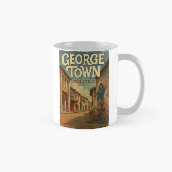 Item preview,  George Town Malaysia Shophouses and Girl on Bicycle designed and sold by Aryabek.