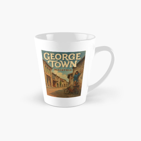 Item preview,  George Town Malaysia Shophouses and Girl on Bicycle designed and sold by Aryabek.
