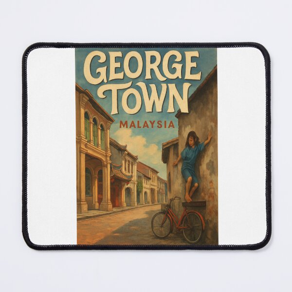 Item preview,  George Town Malaysia Shophouses and Girl on Bicycle designed and sold by Aryabek.