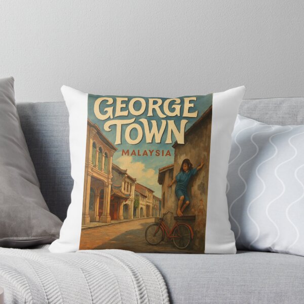 Item preview,  George Town Malaysia Shophouses and Girl on Bicycle designed and sold by Aryabek.