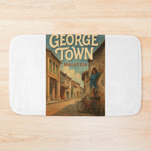Item preview,  George Town Malaysia Shophouses and Girl on Bicycle designed and sold by Aryabek.